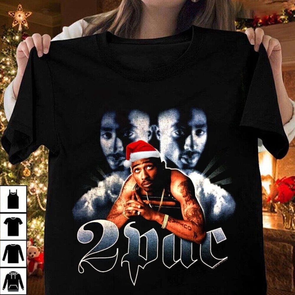 Tupac Christmas Cotton Unisex Tshirt